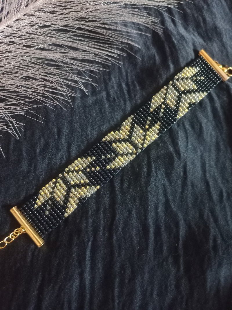 手链 串珠 金色花朵 手工饰品 - 手链/手环 - 琉璃 金色