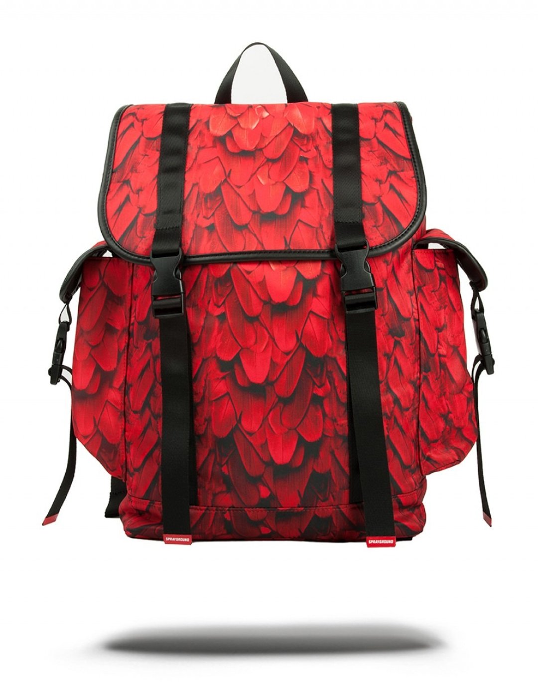 【SPRAYGROUND】RECON 系列 Red Wing 红色翅膀掀盖抽绳笔电后背包 - 束口袋双肩包 - 其他材质 红色
