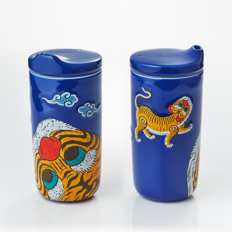 台湾黄虎旗-天地纵横随行杯|新年老虎 - 其他杯子 - 瓷 蓝色