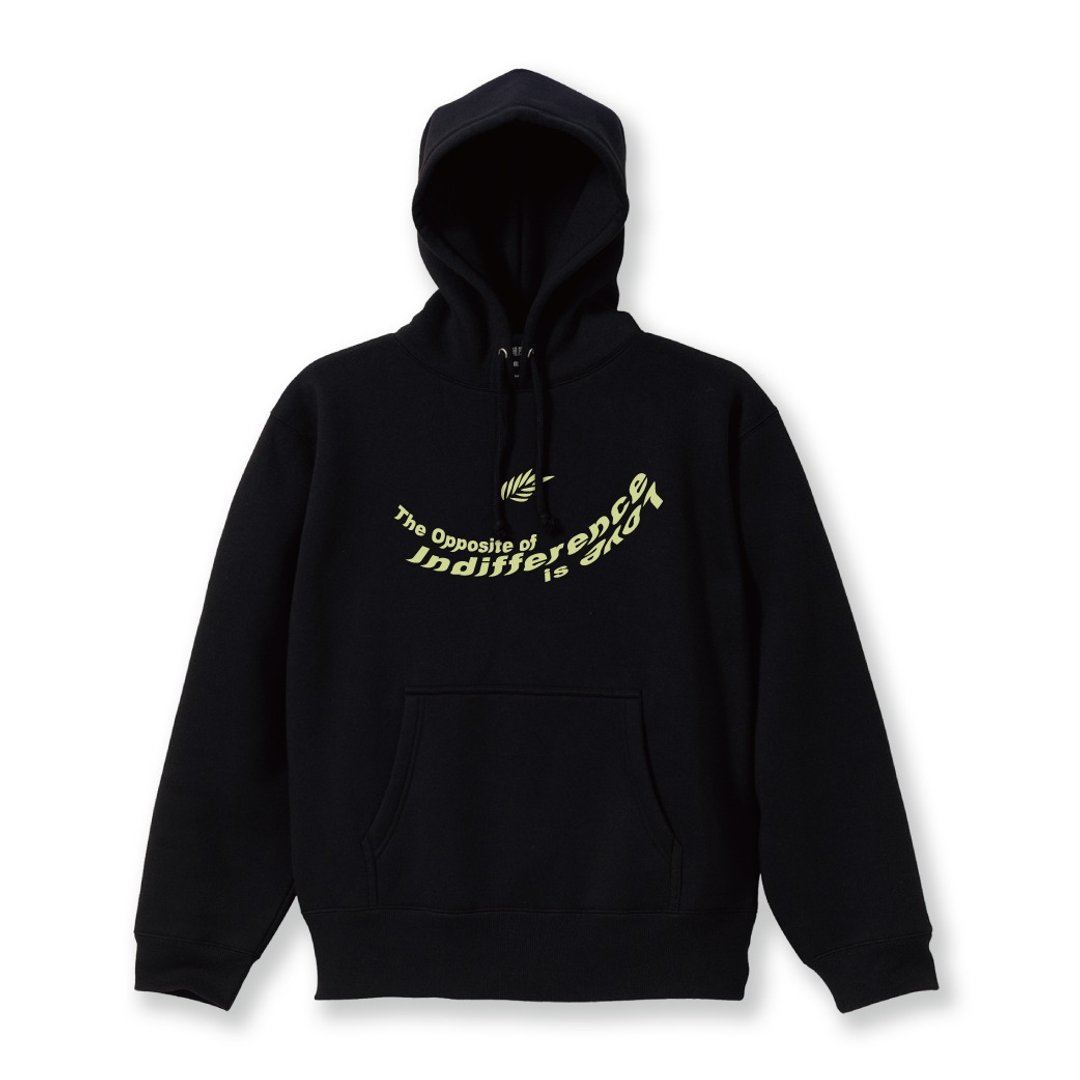 【黑潮原创x狸腕】漠不关心的反义词是喜欢 | 夜光舒适刷毛帽踢 - 中性连帽卫衣/T 恤 - 棉．麻 黑色