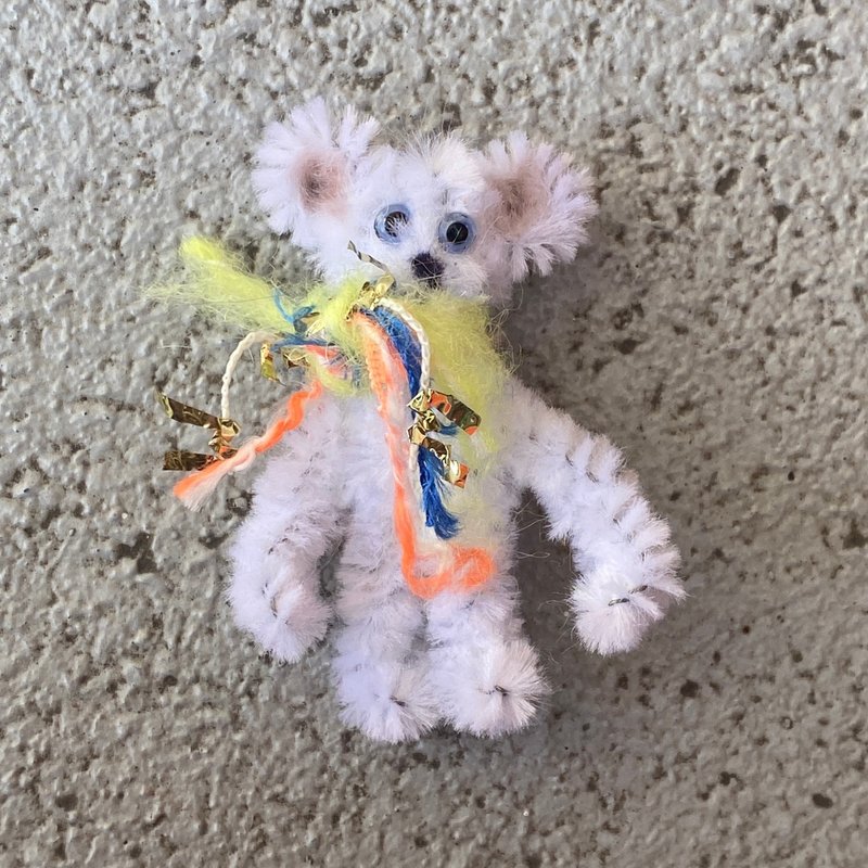 缤纷小熊 5cm bear白色-毛根扭扭棒手作 - 编织/刺绣/羊毛毡/裁缝 - 其他材质 白色