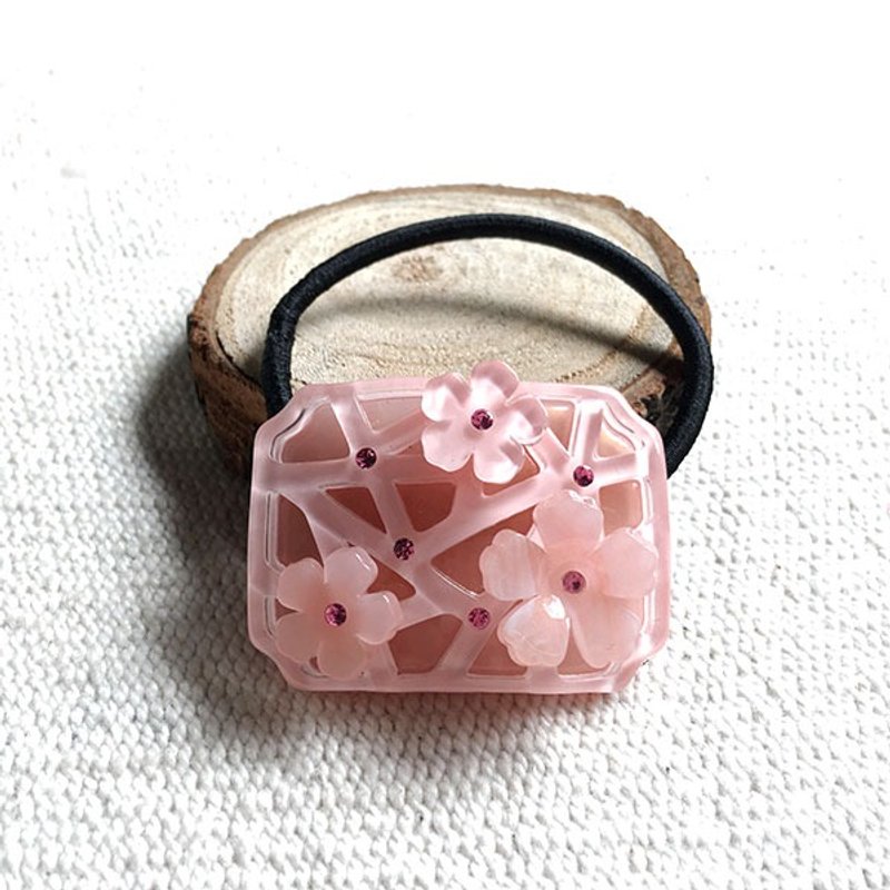 冰裂梅,方发束,发圈-粉 - 发饰 - 压克力 粉红色