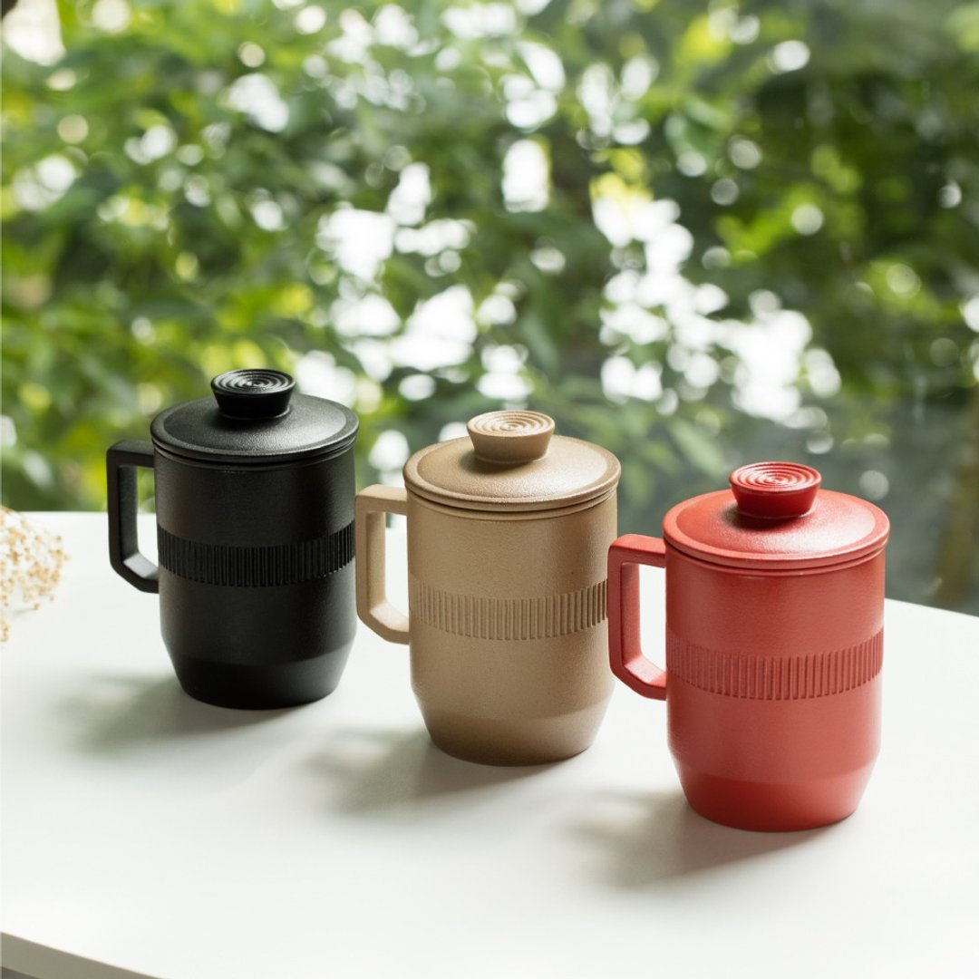 【礼物首选】陆宝 合意盖杯 450ml 办公室 泡茶杯 - 茶具/茶杯 - 陶 多色