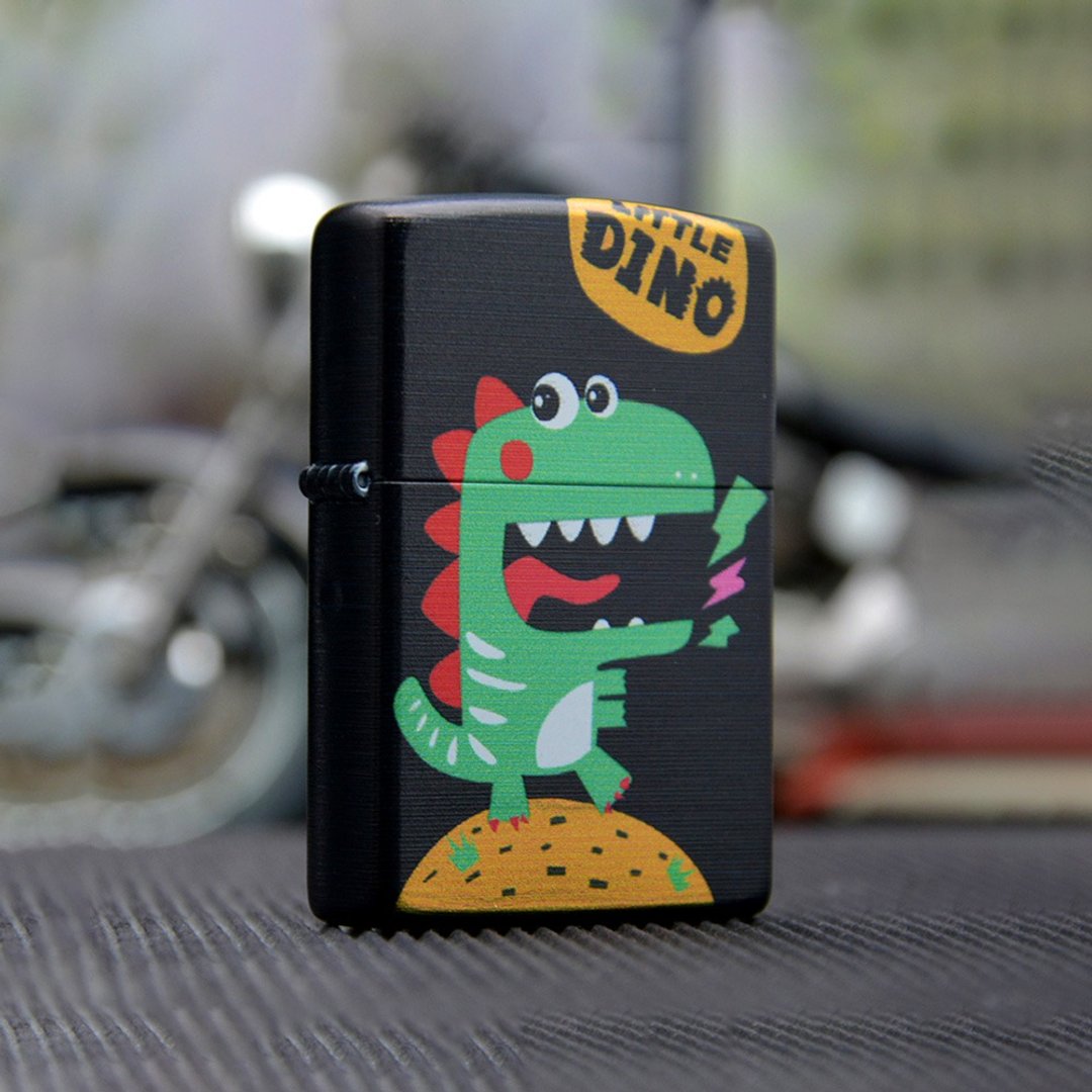 【ZIPPO官方旗舰店】小恐龙系列-深黑色防风打火机 Z-008 - 其他 - 铜/黄铜 黑色