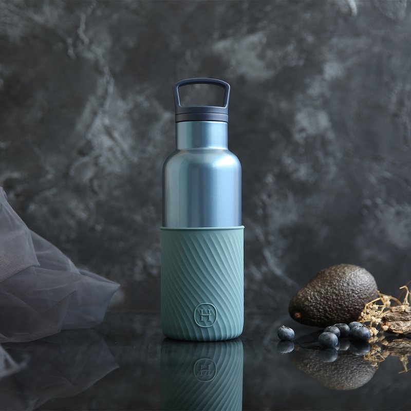 【梦幻雾光色系】480ml  保温瓶 | 宝石蓝 - 亚得里亚海(水波纹) - 水瓶/水壶 - 不锈钢 蓝色