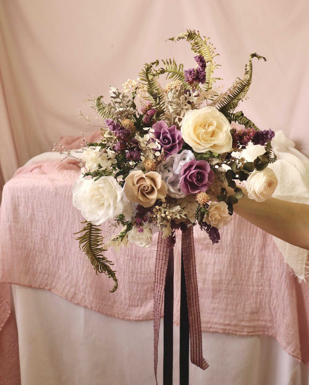 永生新娘捧花 最柔美的永生捧花 永生花 新娘 婚礼 婚纱 花礼 - 干燥花/捧花 - 植物．花 