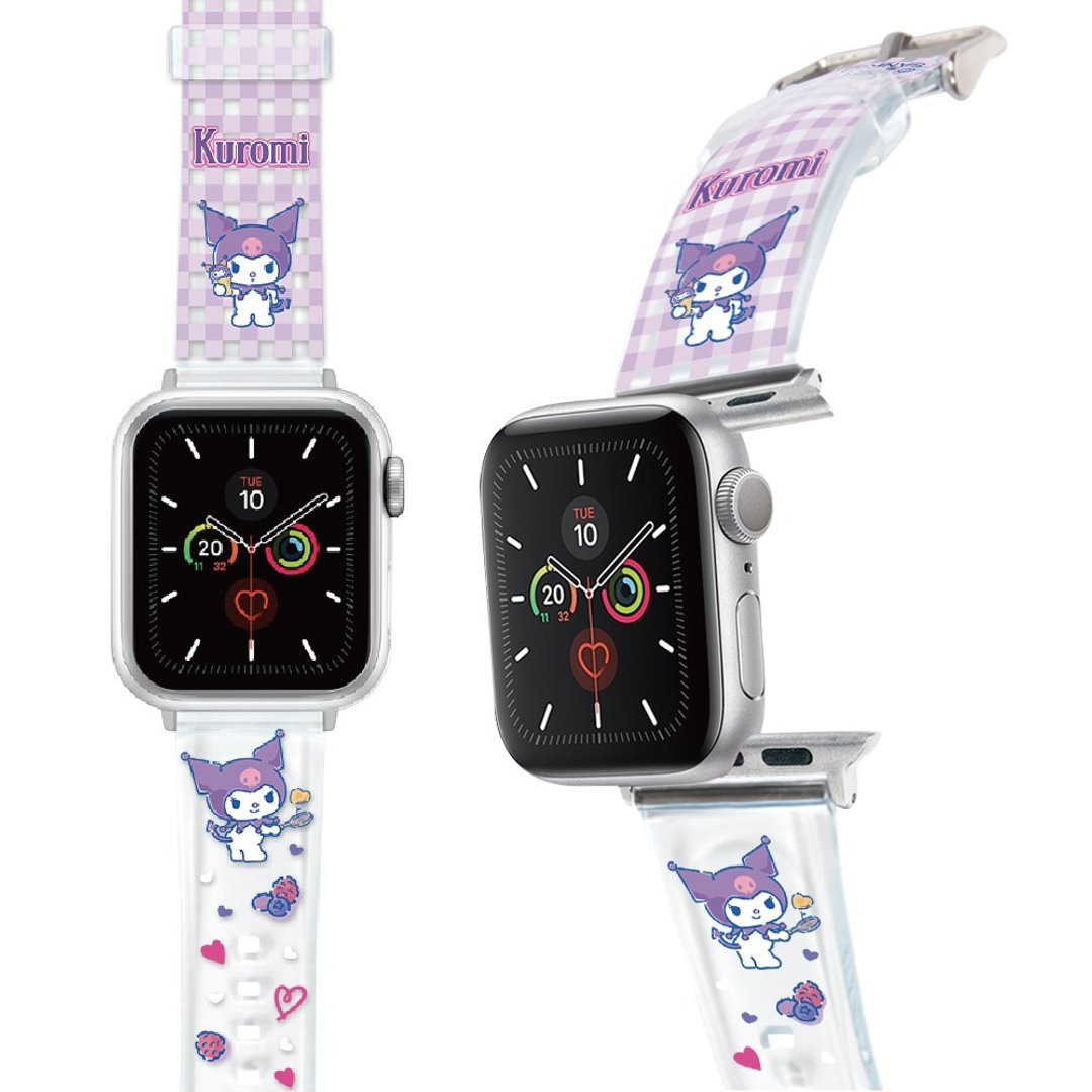 SANRIO-Apple Watch-PVC表带-格纹系列-KUROMI - 表带 - 塑料 紫色