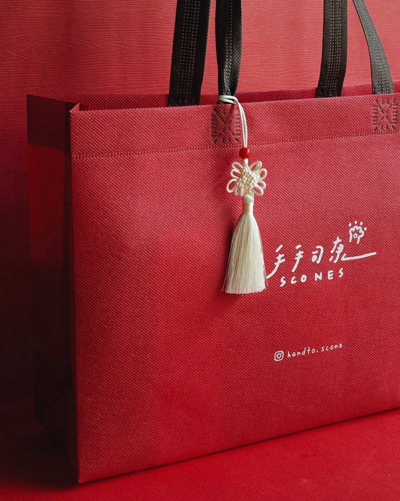 【手手司康】【春节限定】酒红不织布提袋 - 手提包/手提袋 - 其他人造纤维 