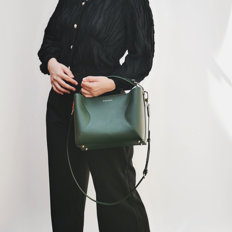 MONIQUE BANGKOK 水桶包 绿色包 Alexis M Handbag - Emerald Gre - 手提包/手提袋 - 真皮 绿色