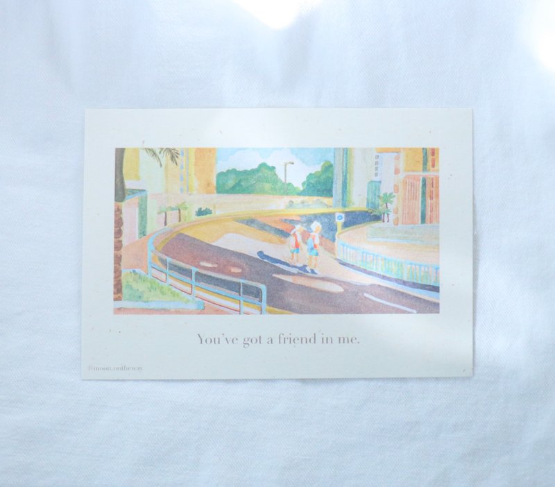 【月亮系列】 下课 明信片 - 卡片/明信片 - 纸 多色