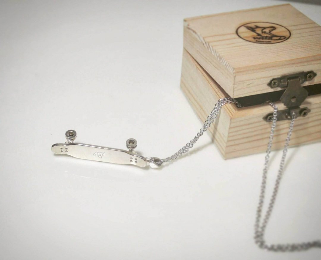 可动 纯银长板坠链 Longboard necklace -silver ver. - 项链 - 其他金属 银色