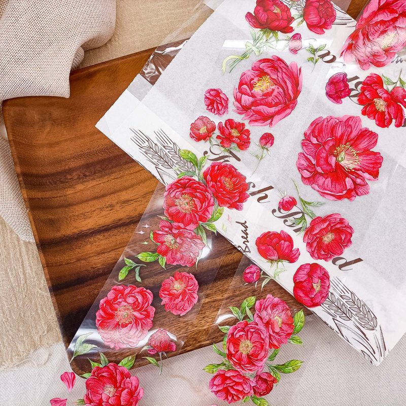 治癒芍藥 / 裝飾膠帶 - 纸胶带 - 塑料 多色