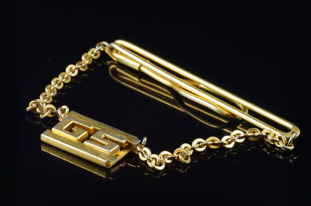 【C'est Cufflinks】SWANK古着GS链式领带夹 - 袖扣 - 其他金属 金色
