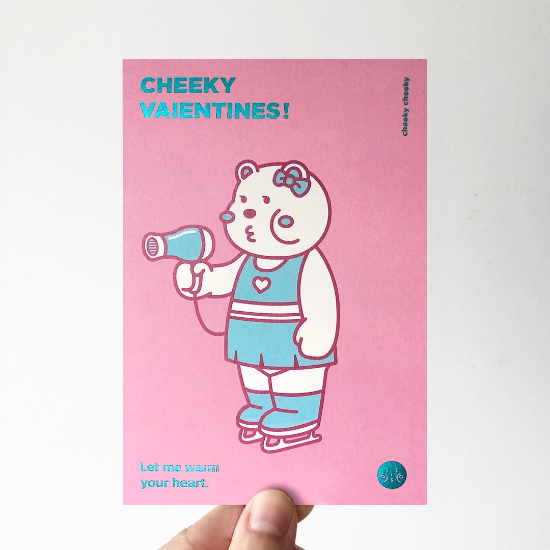 cheeky cheeky 厚面子 Happy Valentines 情人节卡 烫金 信封贴纸 - 卡片/明信片 - 纸 白色