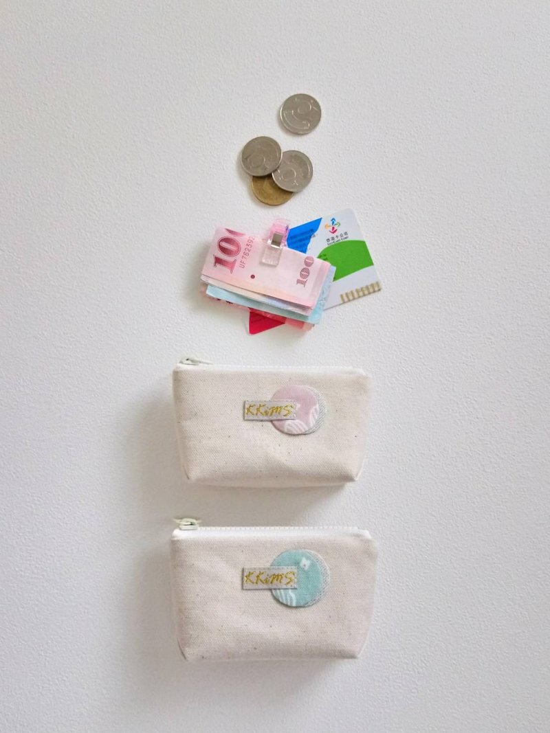 现货!【FCC/小小零钱包】线条花朵 日本帆布 法国银葱布 悠游卡OK - 零钱包 - 棉．麻 多色