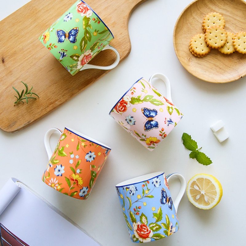 Aynsley 小屋花园系列 陶瓷马克杯四入组 400ml 四色一组 - 咖啡杯/马克杯 - 瓷 粉红色