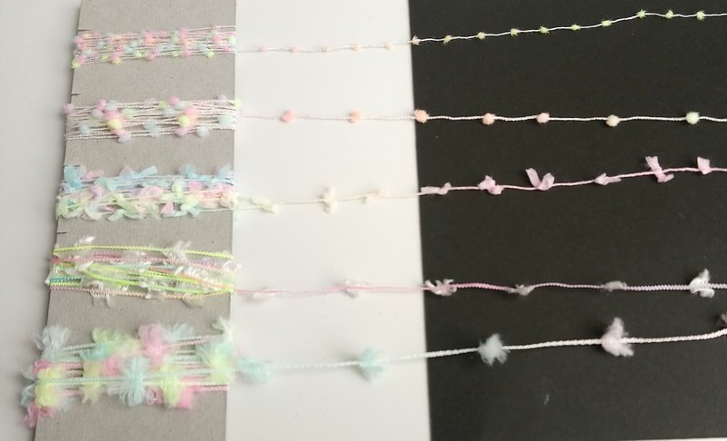 Diary decoration Rainbow sha line 2m 5 types - 包装材料 - 棉．麻 多色