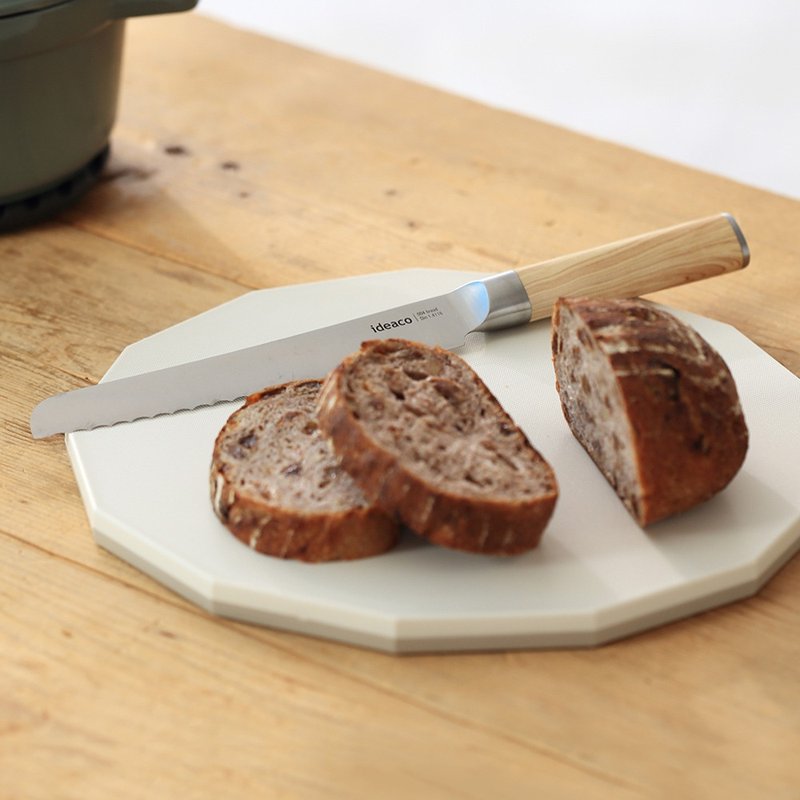 日本ideaco 木质风握柄钼钒钢面包刀(185mm)-多色可选 - 菜刀/刀架 - 不锈钢 咖啡色