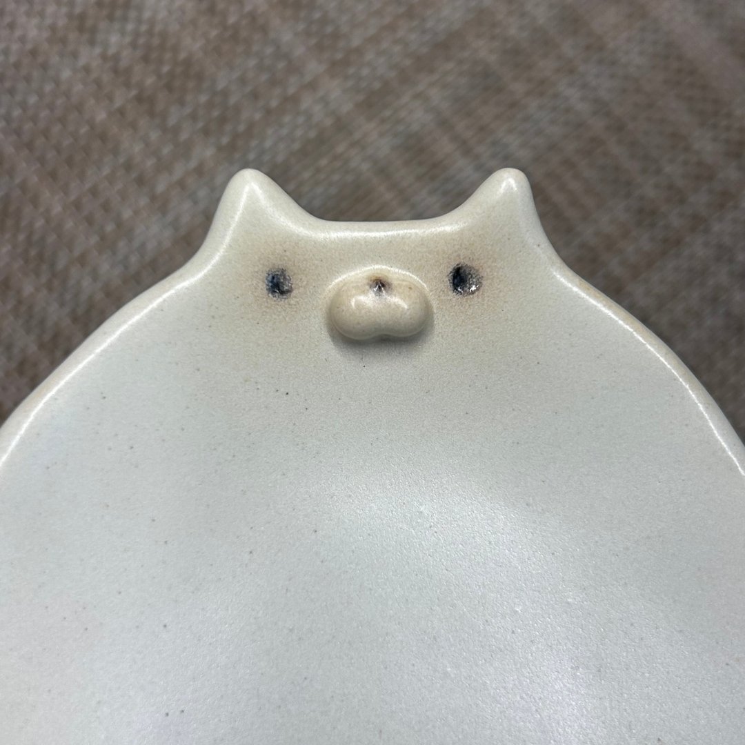 猫咪椭圆小浅盘 - 盘子/餐盘/盘架 - 陶 金色