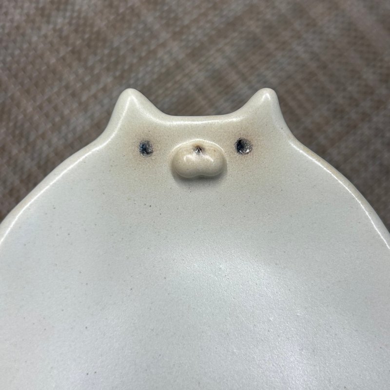 猫咪椭圆小浅盘 - 盘子/餐盘/盘架 - 陶 金色