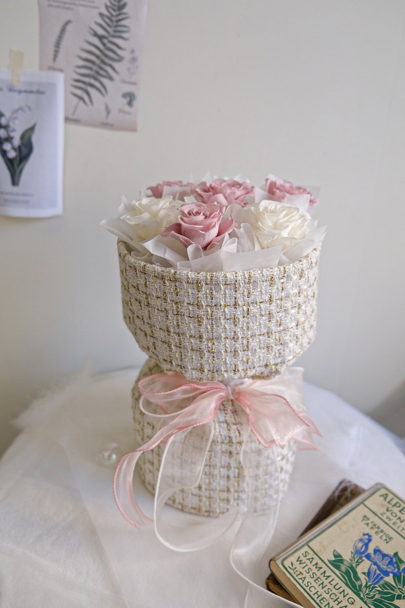 小香风花束(7朵) - 干燥花/捧花 - 植物．花 粉红色