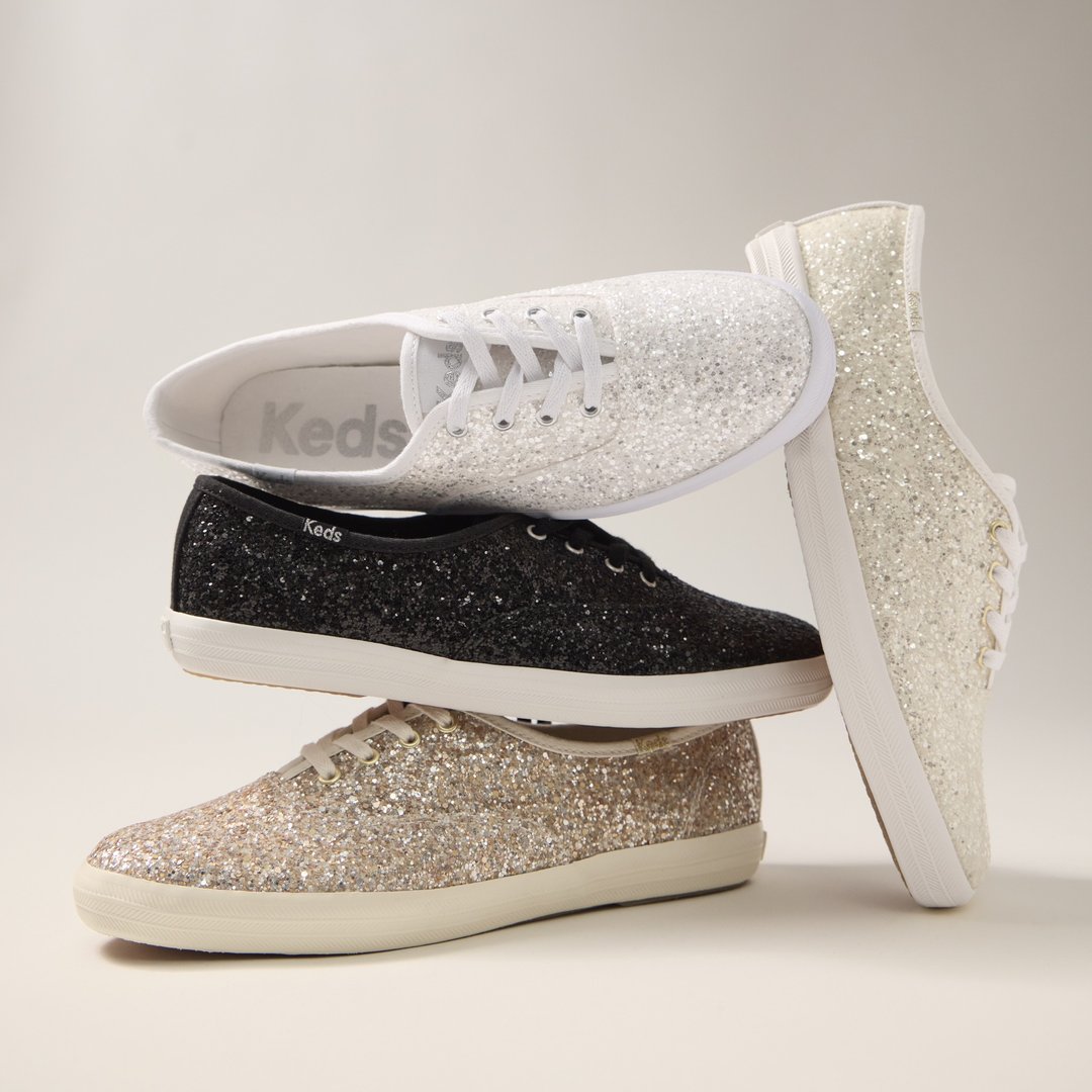 KEDS CHAMPION GLITTER CEL 经典格丽特鞋面 香槟金 WF66849 - 女款休闲鞋 - 其他材质 