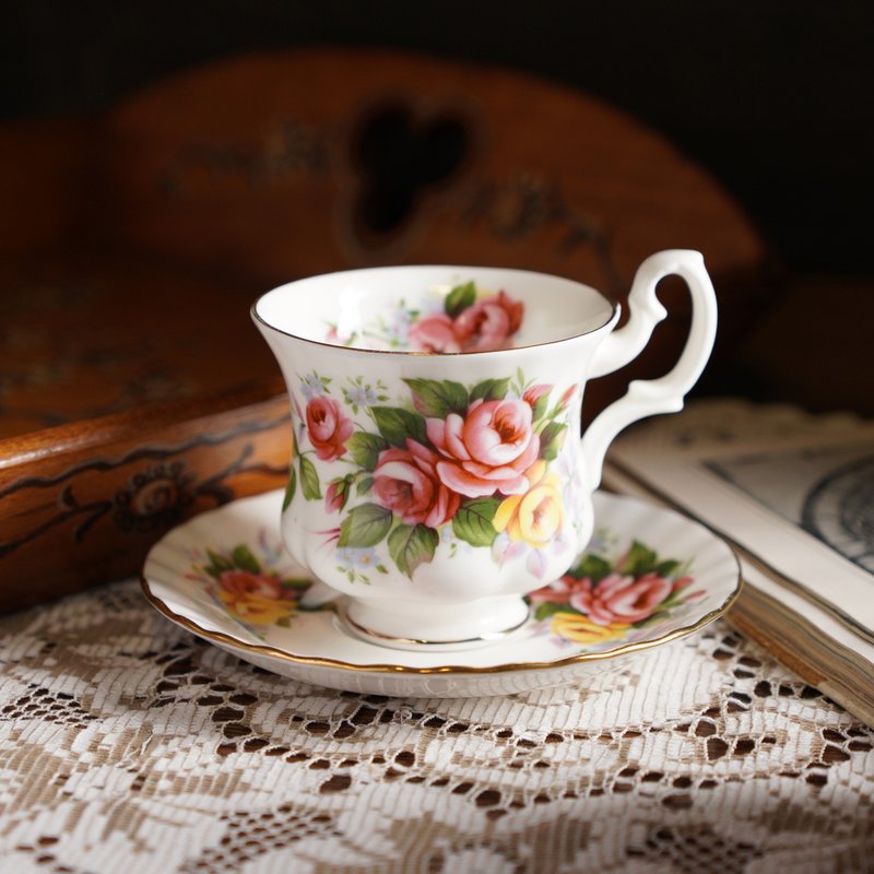 英国Royal Albert Westbury系列手工22k金玫瑰骨瓷茶杯/咖啡杯 - 茶具/茶杯 - 瓷 多色