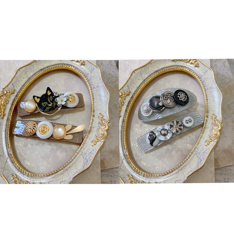 wow Handmade复古钮扣弹簧压夹 发饰 - 发饰 - 压克力 