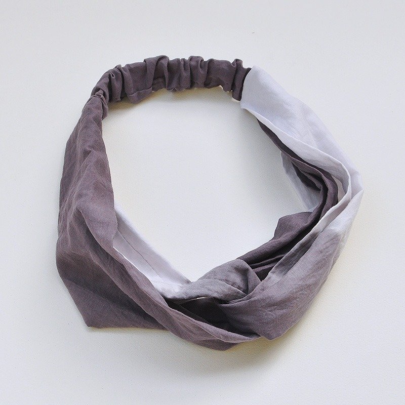 【岁时记】草木染纯棉发带 髮帶 紫色渐变 - 发饰 - 棉．麻 紫色