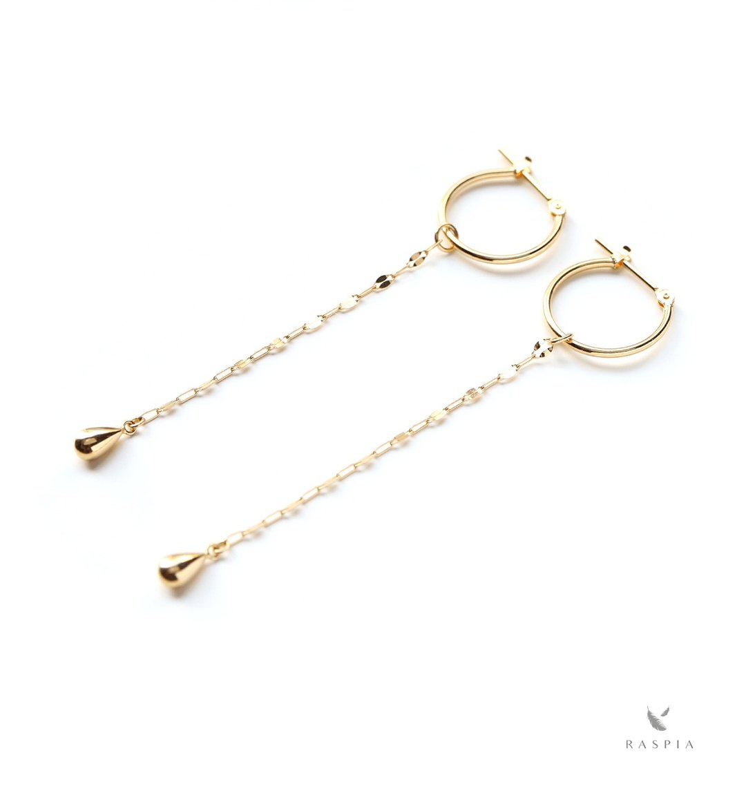 K18 chain charm crossing earrings ~RADIANT MOMENTS~ - 耳环/耳夹 - 其他金属 黄色