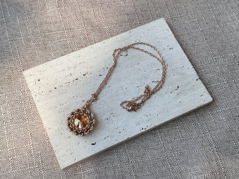 240313 Swarovski  串珠 颈链 - 项链 - 半宝石 橘色