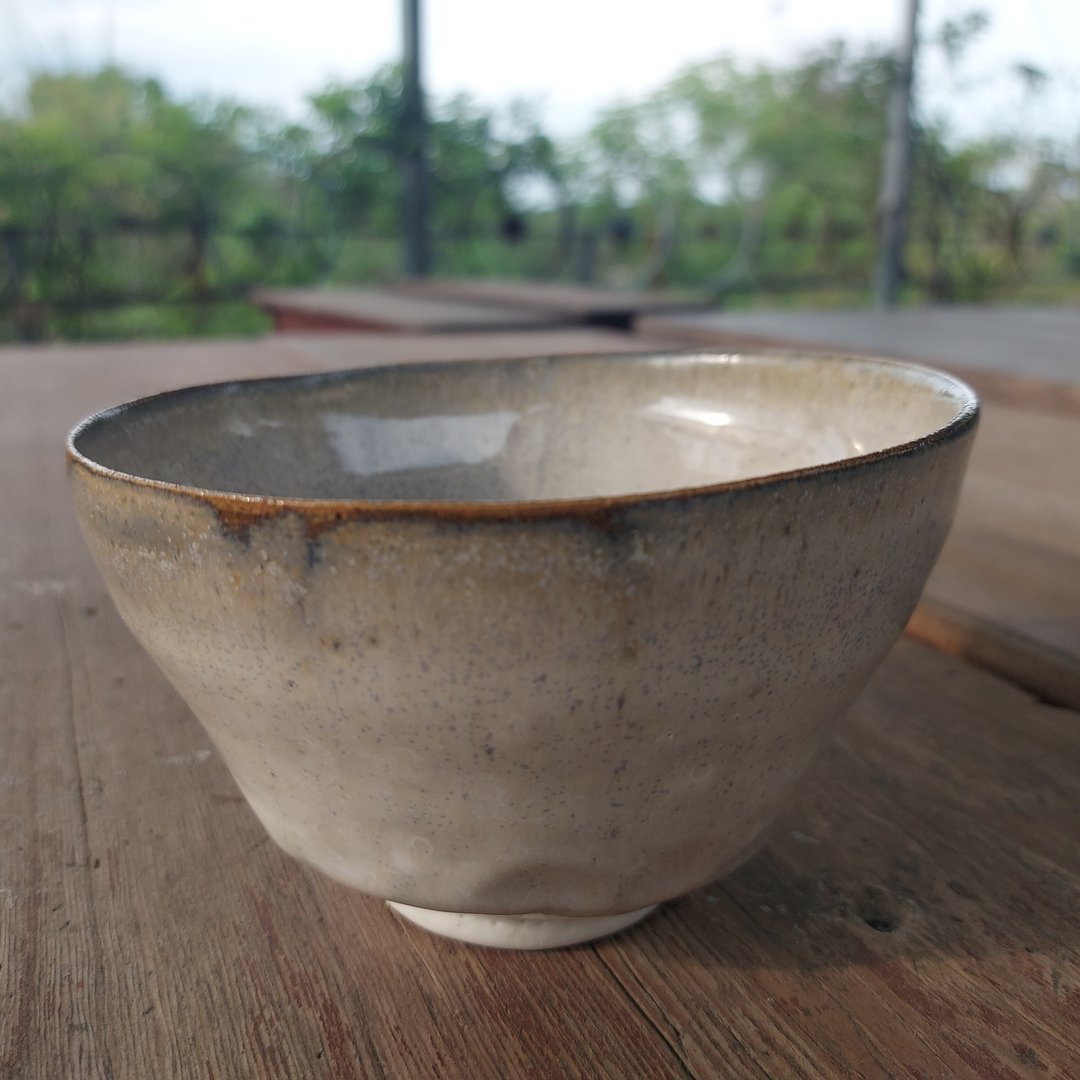 斑驳仿旧纹-米白中型瓷碗 - 碗 - 陶 白色
