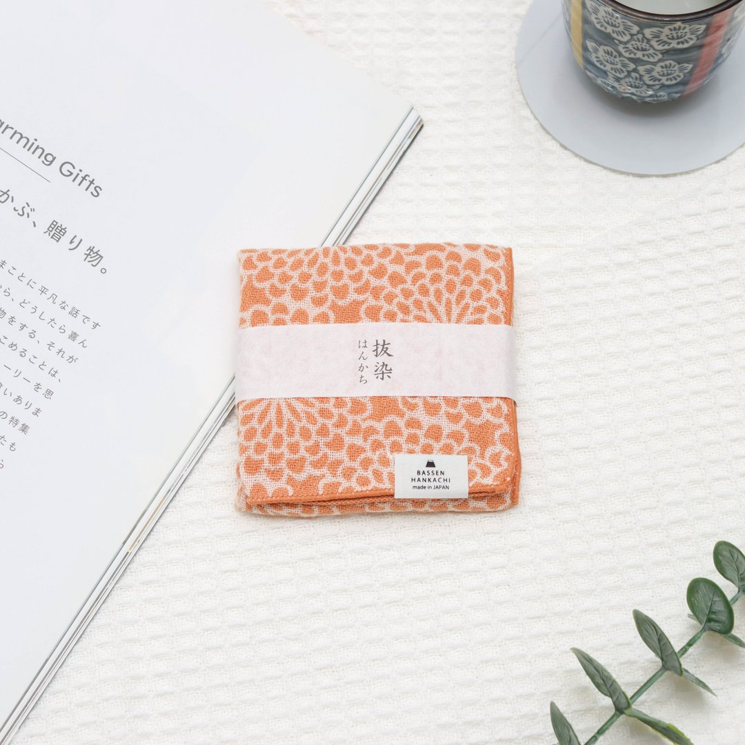 今治拔染三重纱方巾-菊 - 手帕/方巾 - 棉．麻 