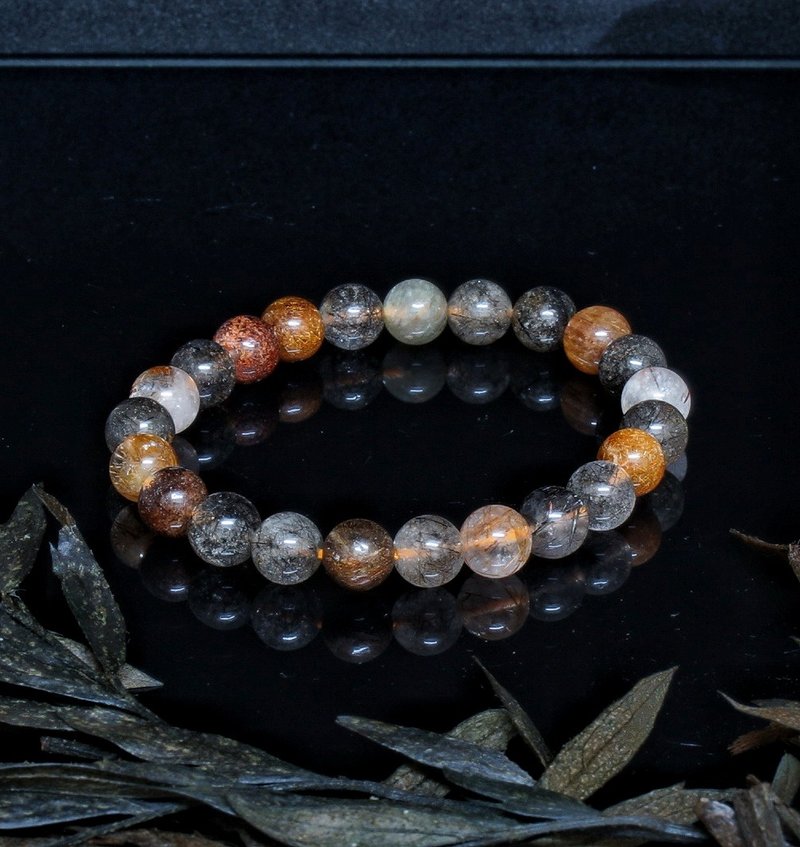 入门级彩发晶 8.2mm 手链 ( M. Rutilated Quartz Bracelet ) - 手链/手环 - 水晶 