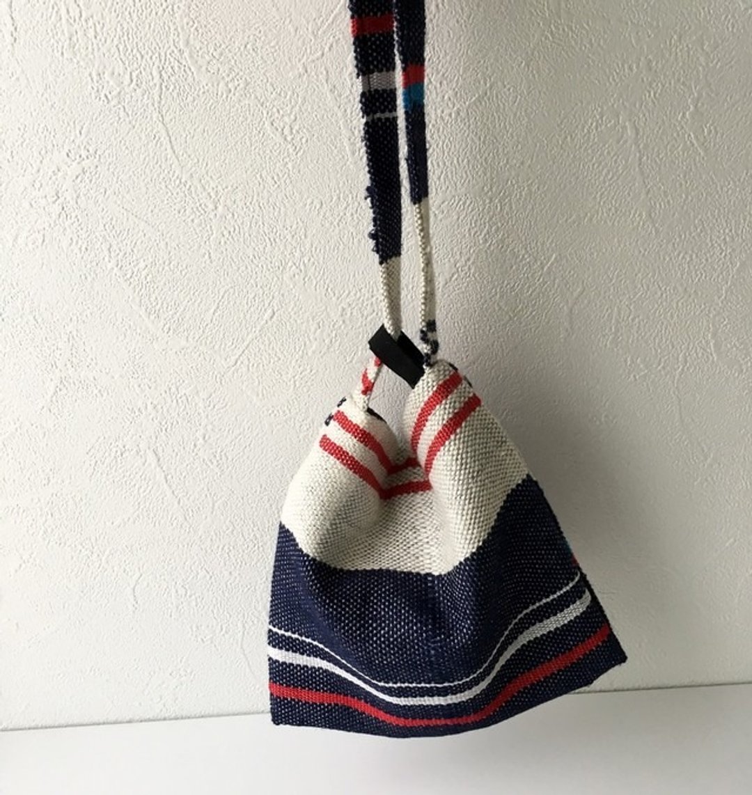 Also becomes purse to become even yukata "hand-woven tricolor mini bag" 2 - 手提包/手提袋 - 棉 蓝色