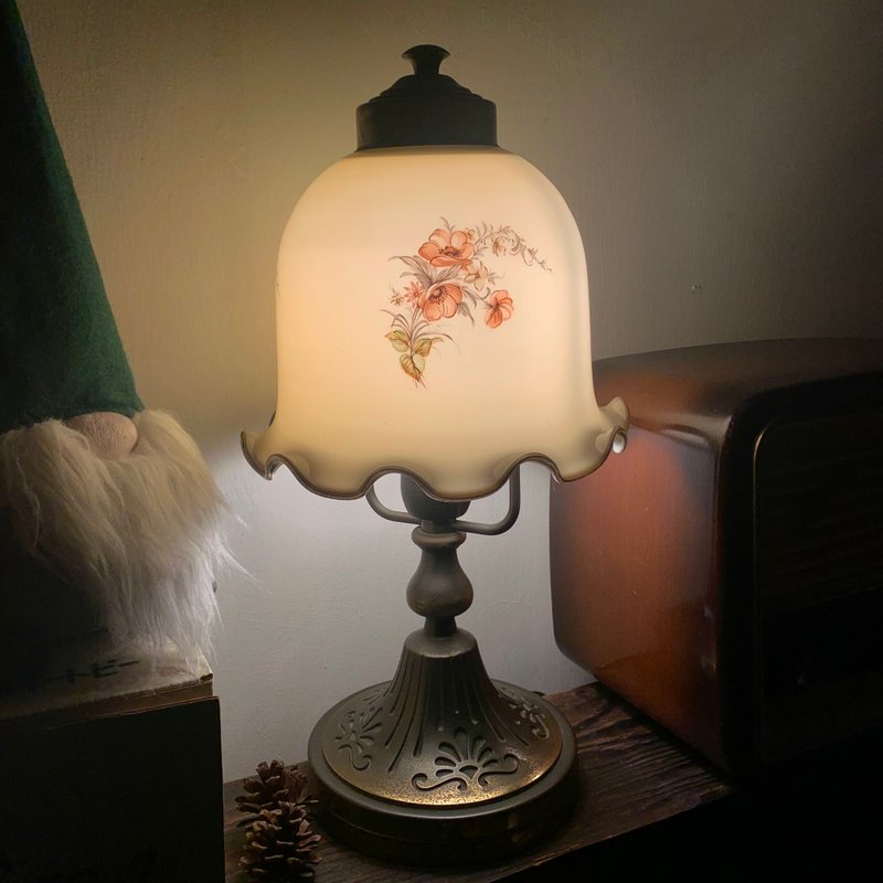 日本制 明和产业 花卉餐桌灯 复古 昭和 - 灯具/灯饰 - 玻璃 多色