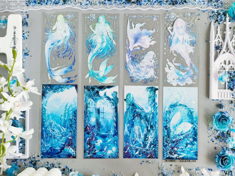 塞壬的眼泪 PET 纸胶带 贝壳光 5米卷 - 纸胶带 - 其他材质 蓝色