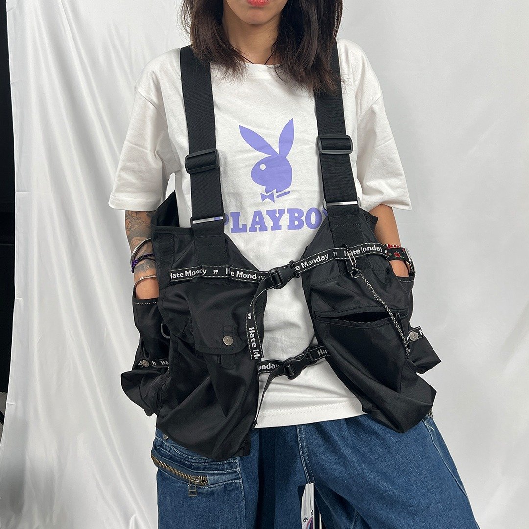 Hate Monday'' X PLAYBOY - 短袖TEE(PBHM-T01) - 中性连帽卫衣/T 恤 - 棉 银色