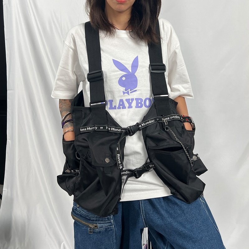 Hate Monday'' X PLAYBOY - 短袖TEE(PBHM-T01) - 中性连帽卫衣/T 恤 - 棉．麻 银色