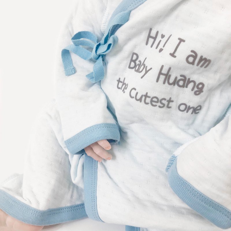 自订文字~四季通用~日本三层空气有机棉 新生儿蝴蝶衣和尚服 满月 - 满月礼盒 - 棉．麻 多色