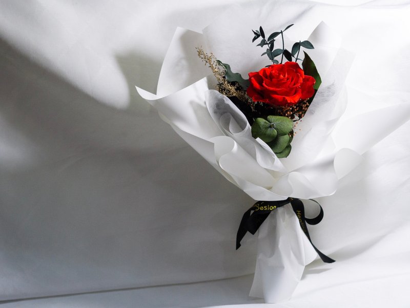 唯一的爱 不凋花小花束  周年纪念 生日礼物 新婚礼物 情人节 - 干燥花/捧花 - 植物．花 红色