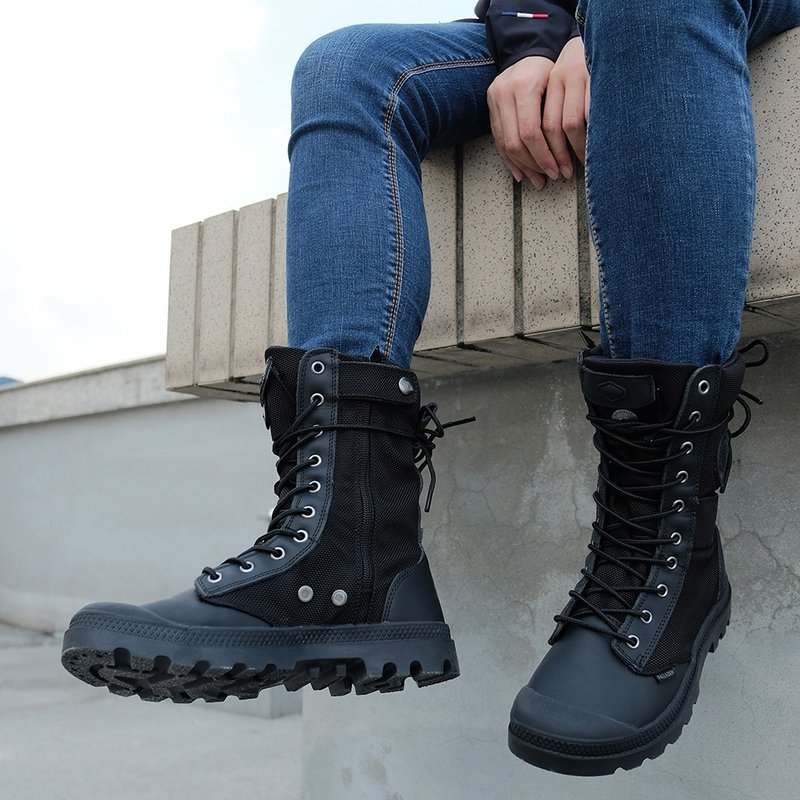 【秋冬个性穿搭】PALLADIUM TACTICAL OPS 弹道尼龙战斗靴72604 - 男款靴子 - 其他人造纤维 黑色