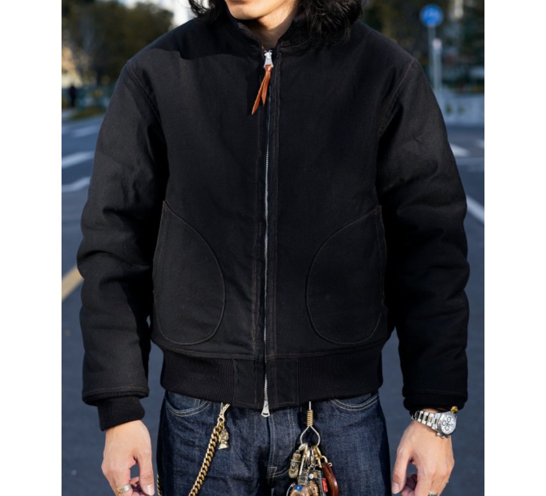 现货 SALE 地勤夹克 海军甲板服 N-1168 羊驼毛 防撕裂丛林布外套 - 男装外套 - 其他材质 黑色