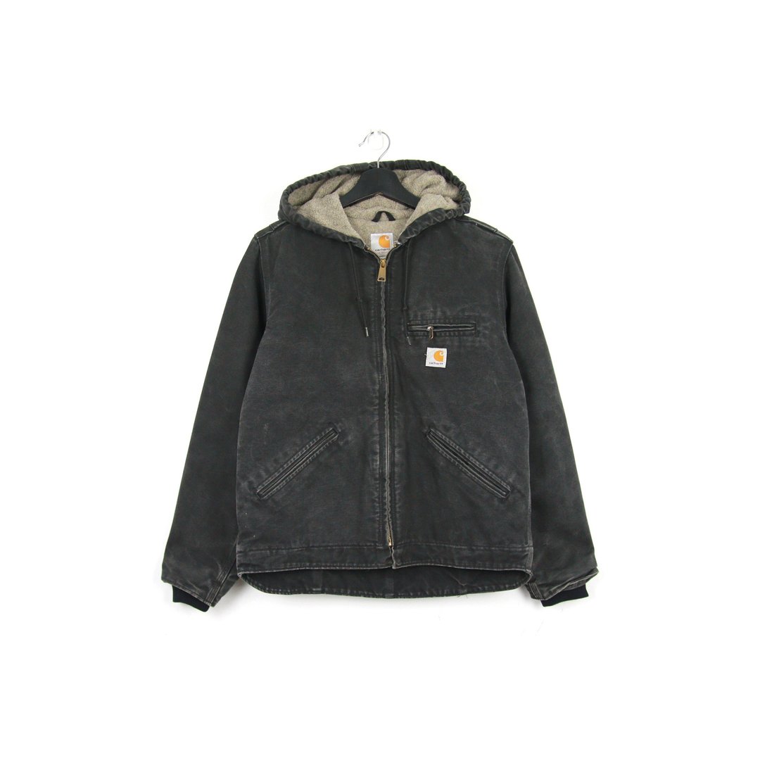 Back to Green:: Carhartt 铺棉 水洗黑连帽外套 //vintage - 男装外套 - 棉 