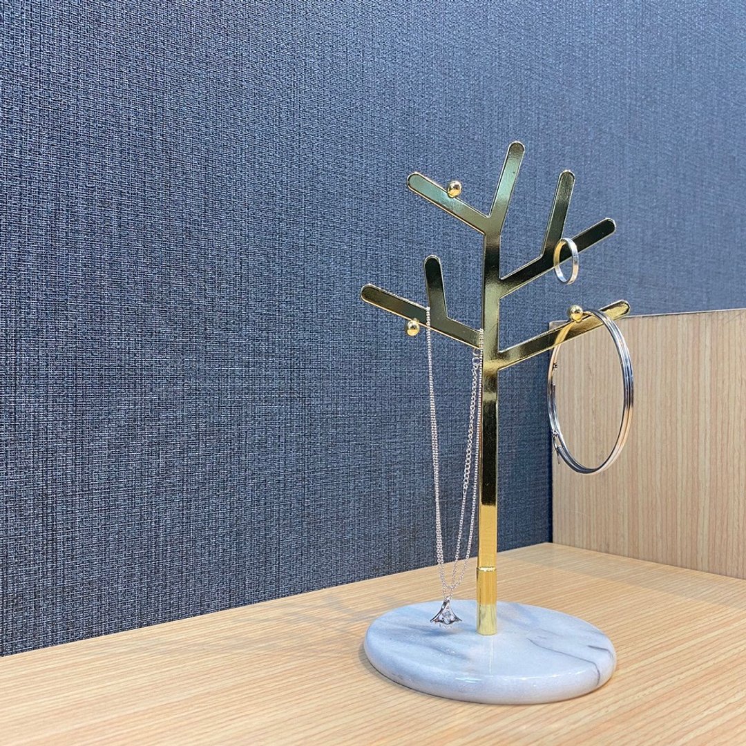 小树大理石饰品架/项链架/耳环架/戒指收纳展示架 - 收纳用品 - 石头 金色