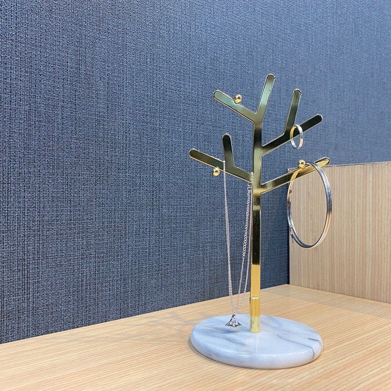小树大理石饰品架/项链架/耳环架/戒指收纳展示架 - 收纳用品 - 石头 金色