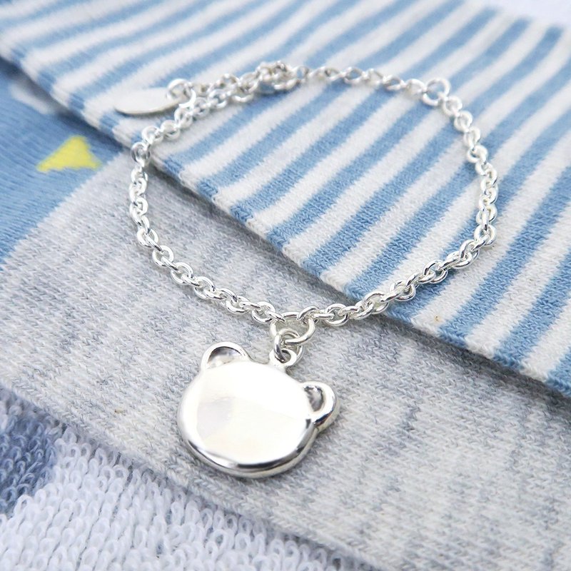 活力小熊-925纯银儿童手链 亲子银饰 - 婴儿饰品 - 纯银 银色