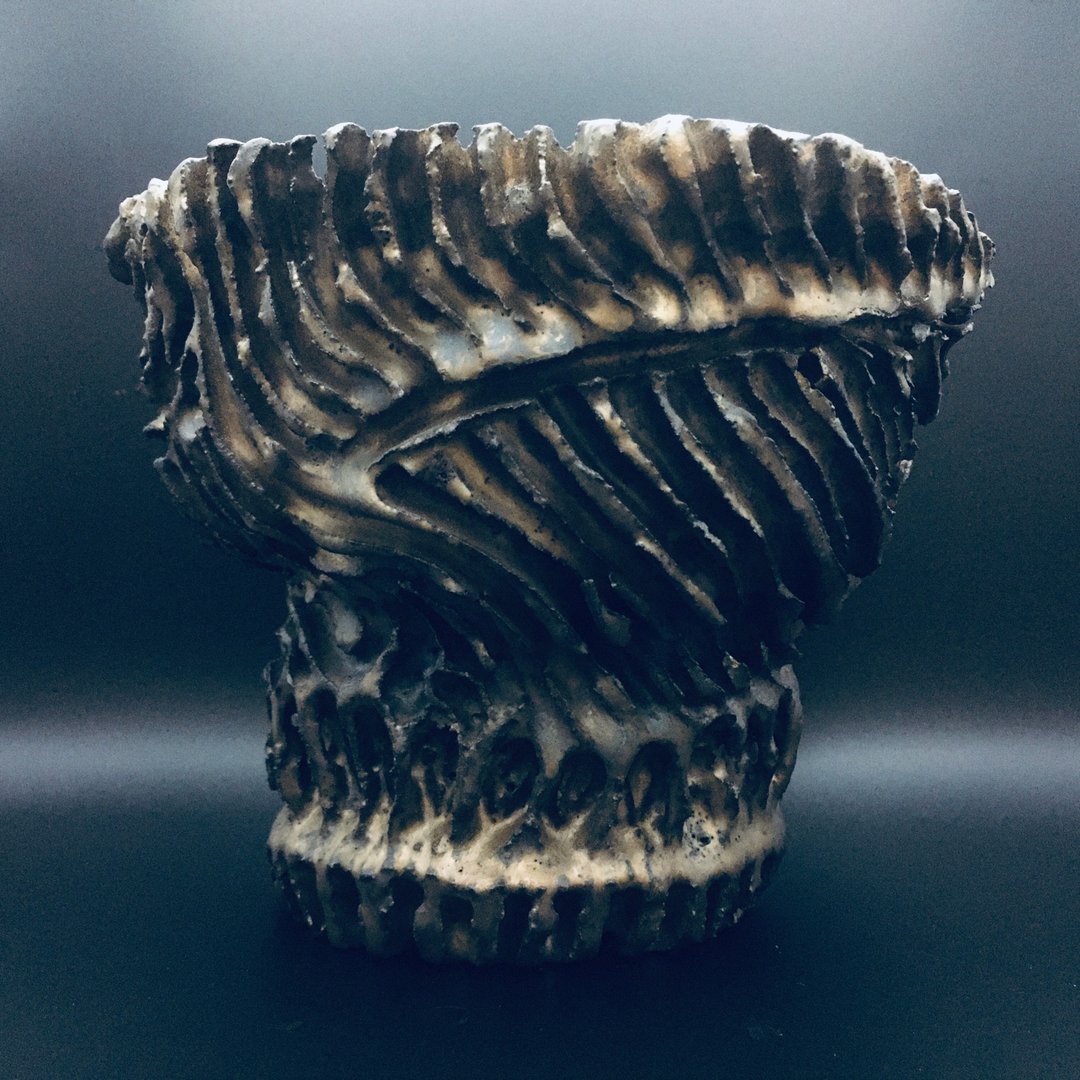 金色深刻块根大盆 - 植栽/盆栽 - 陶 金色