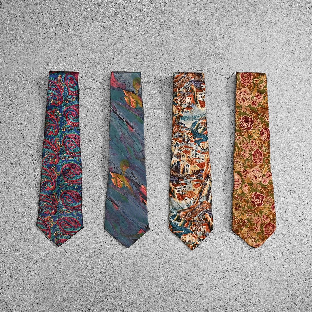 Vintage Tie 复古领带 / 古董领带、丝巾搭配、古着方巾穿搭 - 领带/领带夹 - 丝．绢 多色