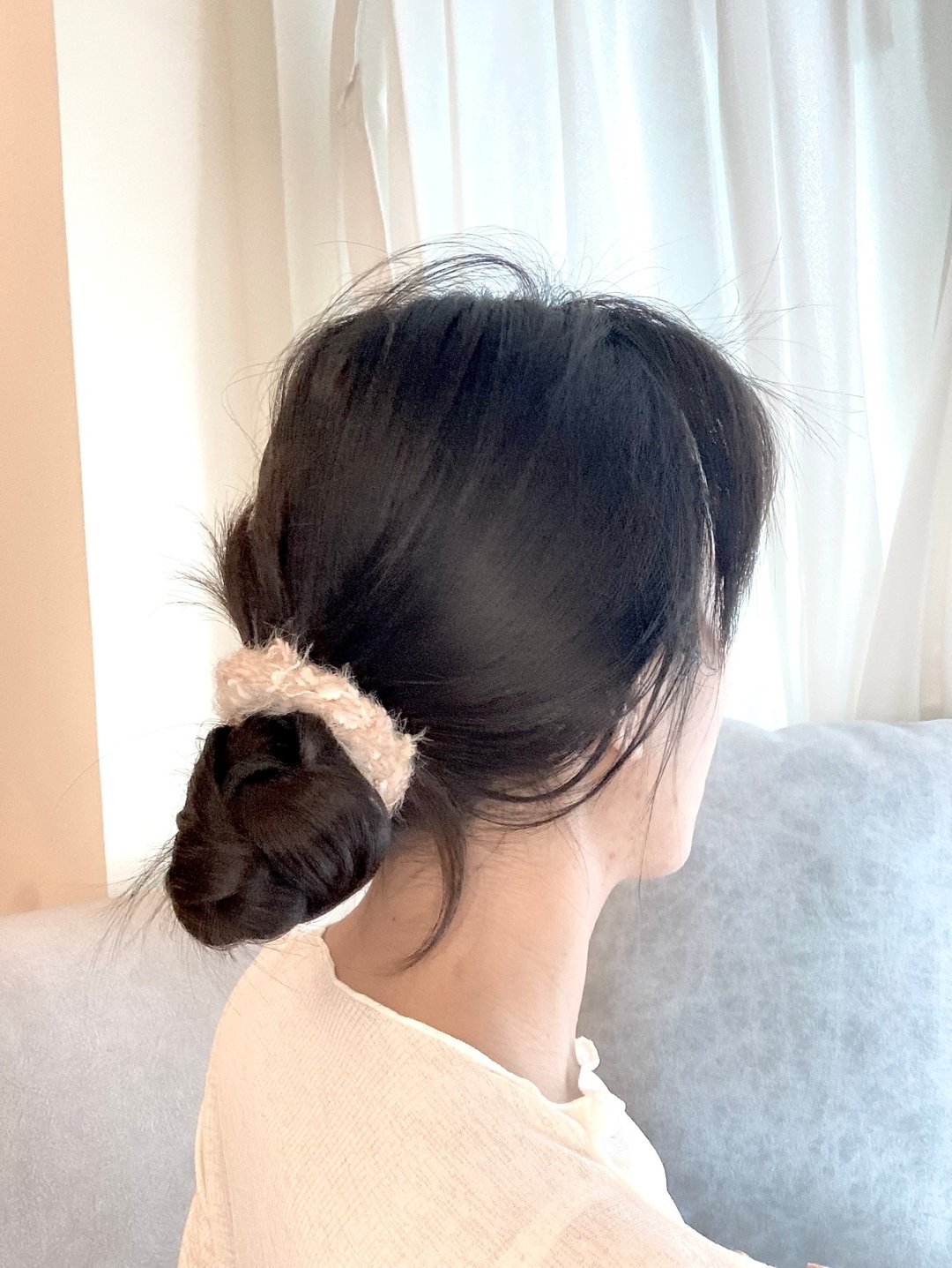 啡粉色 小香风  气质 花纱 发圈【编织】 - 发饰 - 其他人造纤维 咖啡色